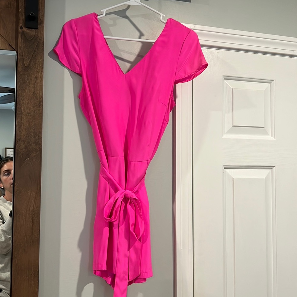 Bright pink romper